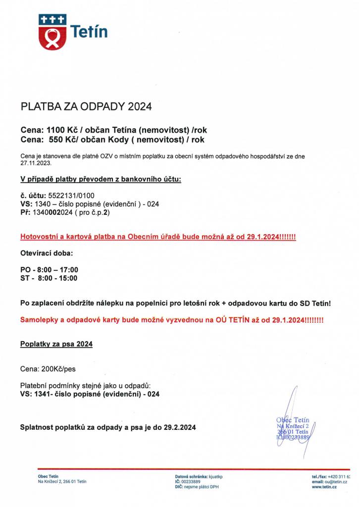 POPLATKY 2024