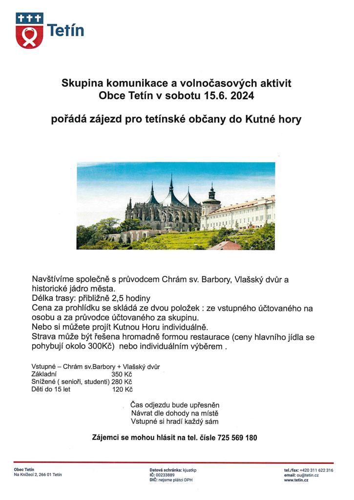 Zájezd do&nbsp;Kutné Hory