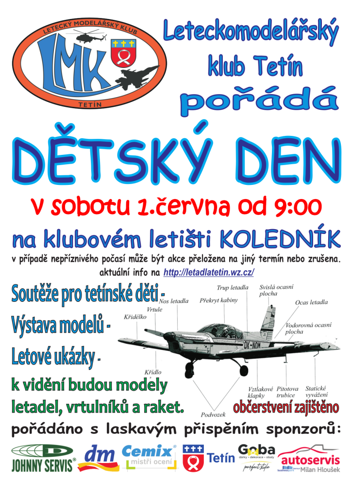 Leteckomodelářský klub Tetín pořádá Dětský den